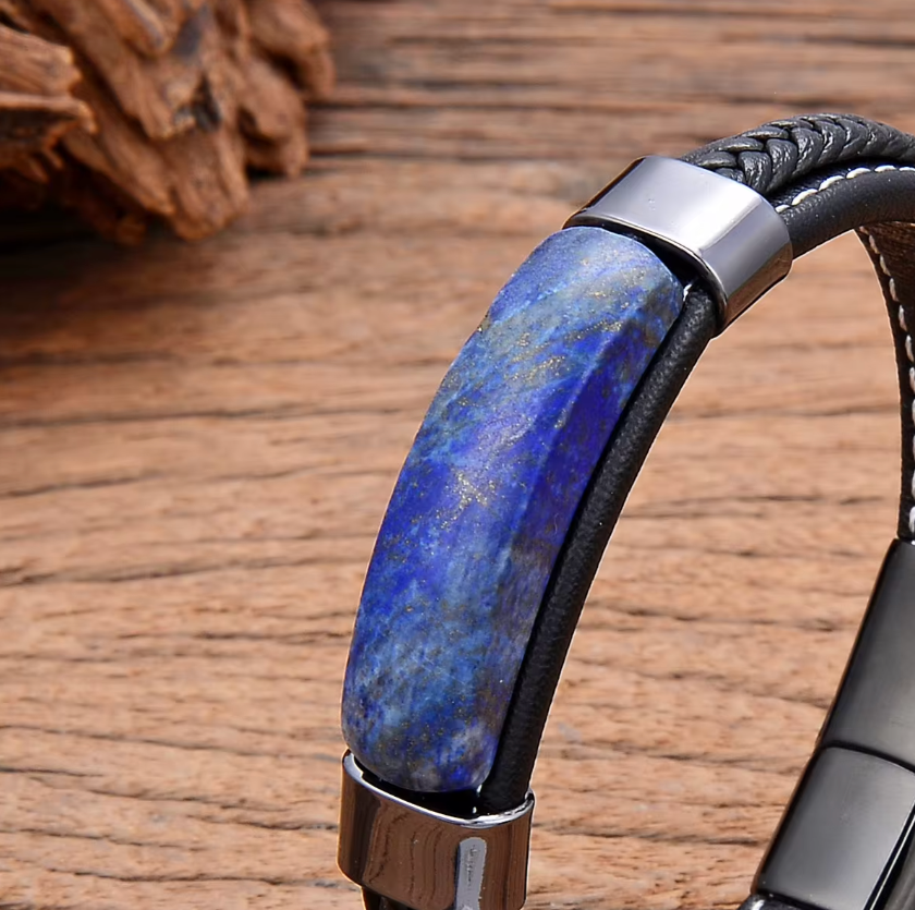 Armband Leder LapisLazuli