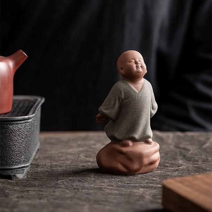 Zen Meditation Buddha Mönch Keramik Geschenk