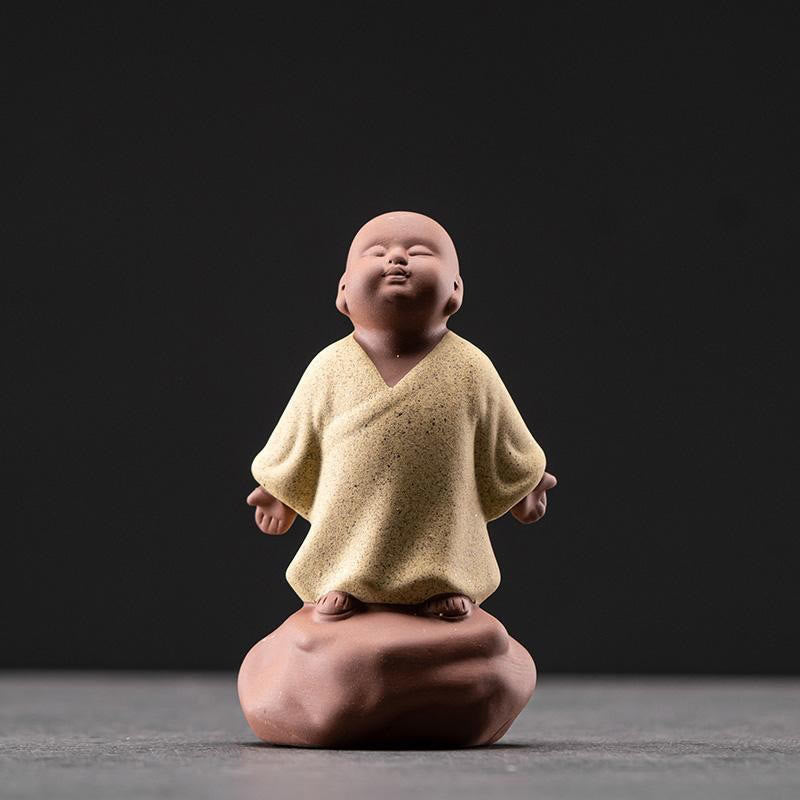 Zen Meditation Buddha Mönch Keramik