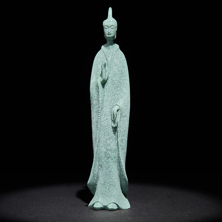 Zen Meditation Buddha Sandstein Stehend Deko