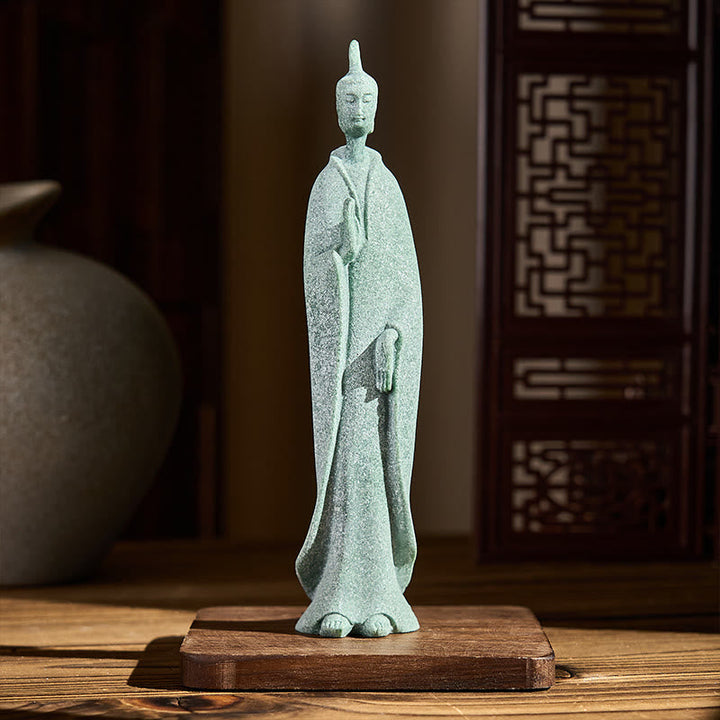 Zen Meditation Buddha Sandstein Stehend Feng Shui