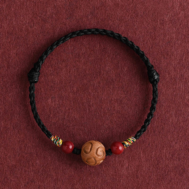 Armband Pfirsichholz Zinnober – Glück