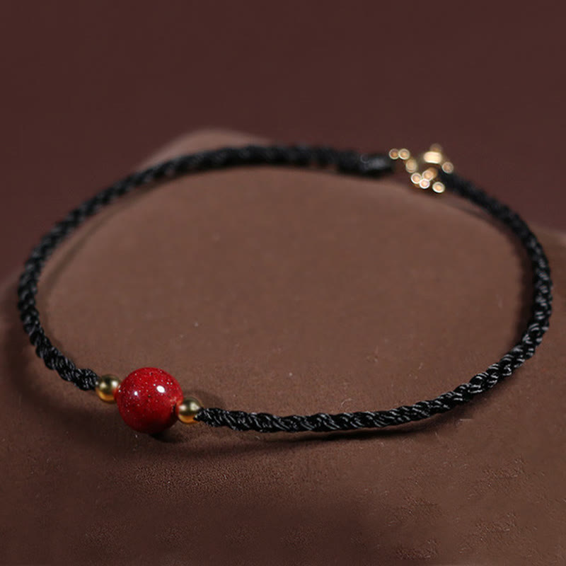 Armband Zinnober Rotes Band