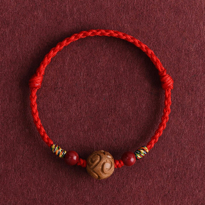 Armband Pfirsichholz Zinnober – Glück