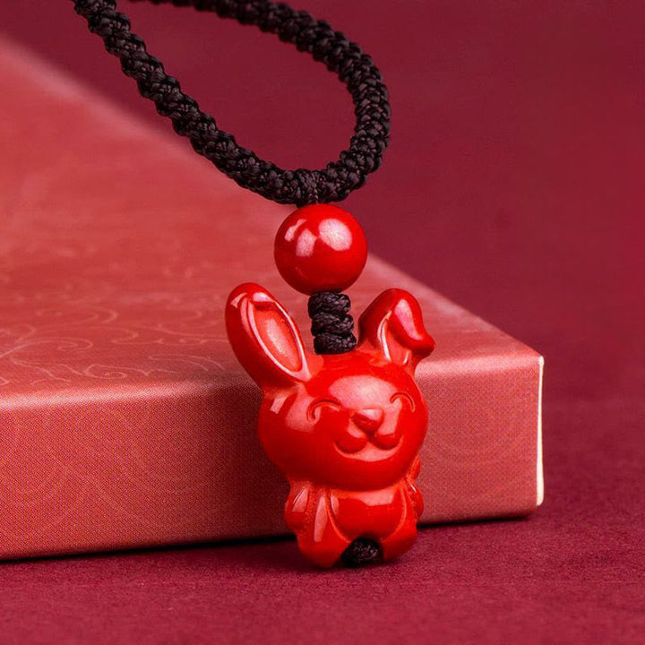 Rote Kette Zinnober Pferd Chinesischer Zodiak – Segen Anhänger