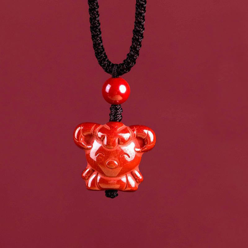 Kette Zinnober Pferd Chinesischer Zodiak – Segen