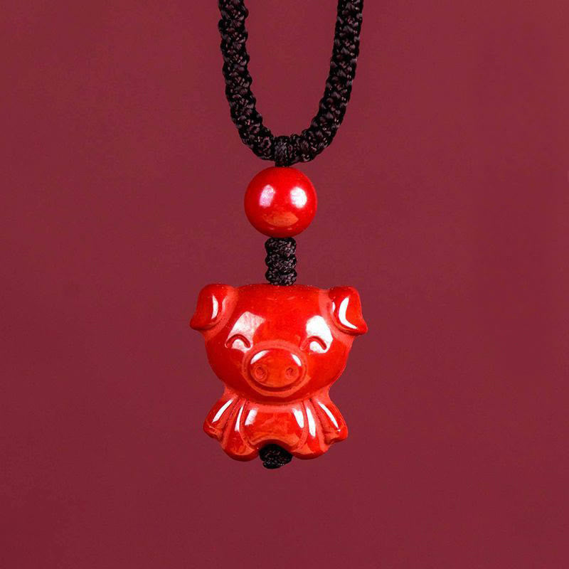 Kette Zinnober Pferd Chinesischer Zodiak – Segen