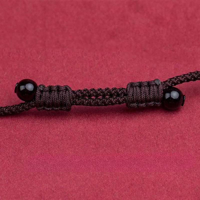 Kette Zinnober Pferd Chinesischer Zodiak – Segen schwarze Perlen Schutz
