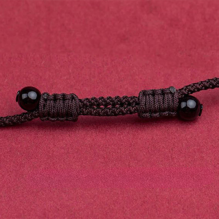 Kette Zinnober Pferd Chinesischer Zodiak – Segen schwarze Perlen Schutz