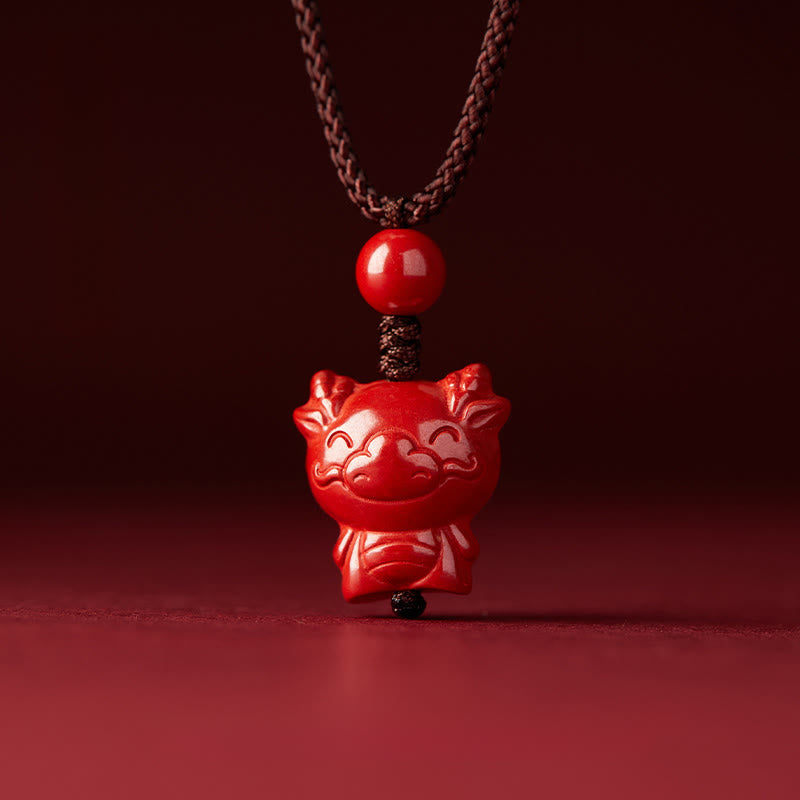 Rote Zinnober Kette Pferd Chinesischer Zodiak Anhänger Segen