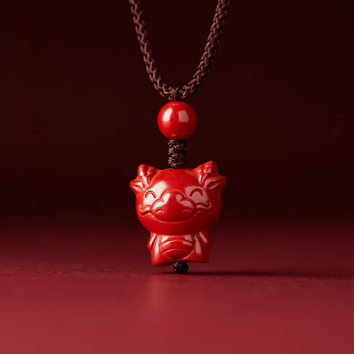 Rote Zinnober Kette Pferd Chinesischer Zodiak Anhänger Segen