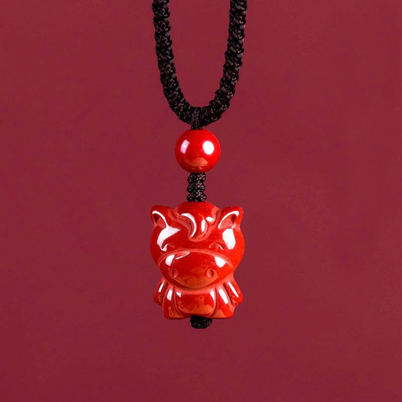 Kette Zinnober Pferd Chinesischer Zodiak – Segen