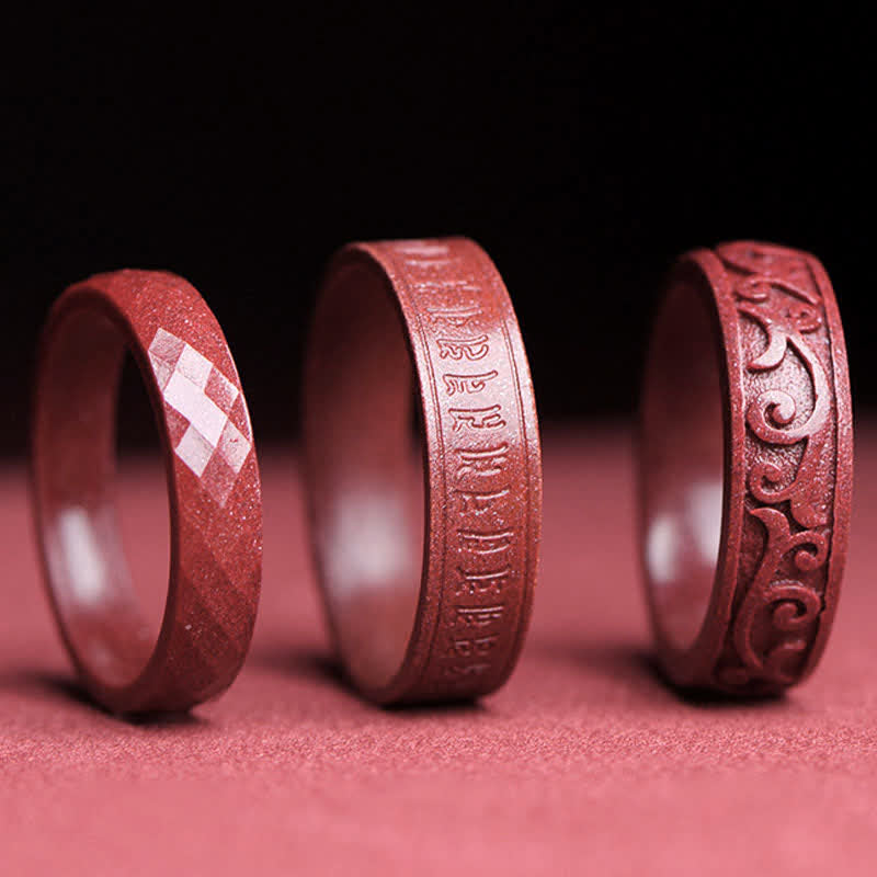 Ring Zinnober Om Mani Padme Hum Segen spiritueller Schutz Glück