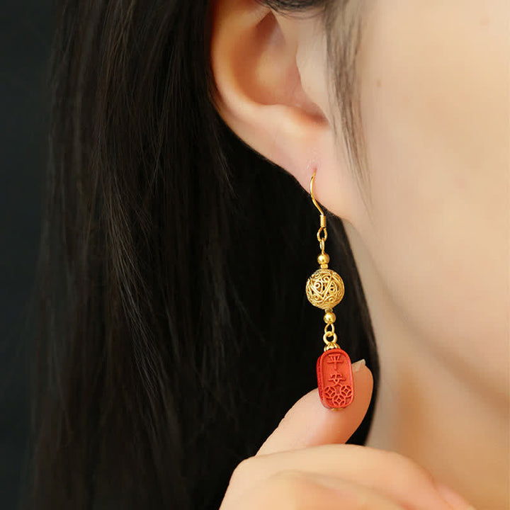 Ohrringe Zinnober Kupfer Filigran – Segen getragen Boho Schmuck spirituell