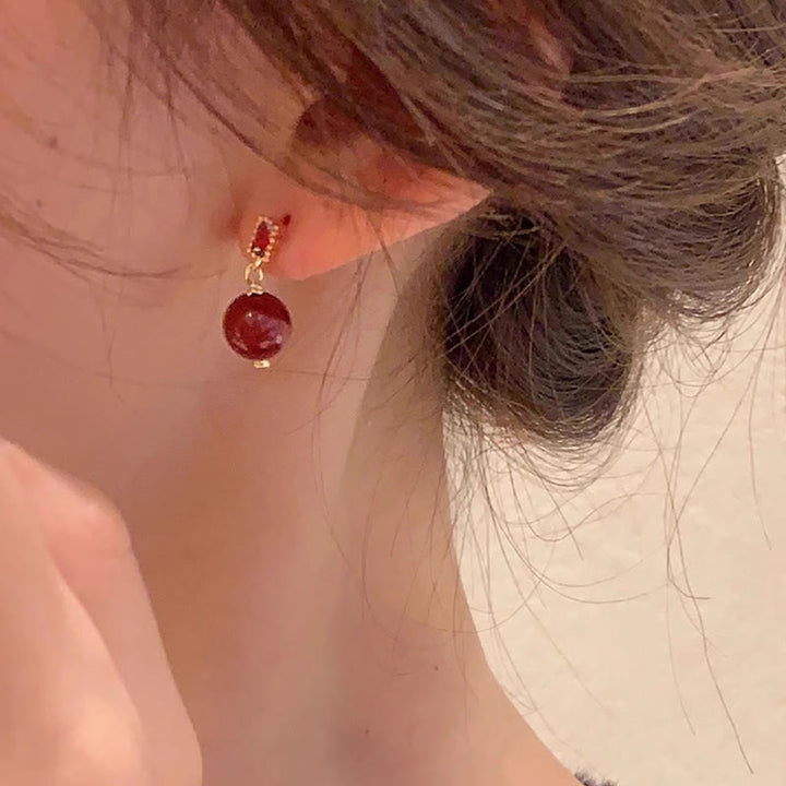Zinnober Ohrringe Silber Zirkonia getragen Boho Schmuck spirituell Ruhe
