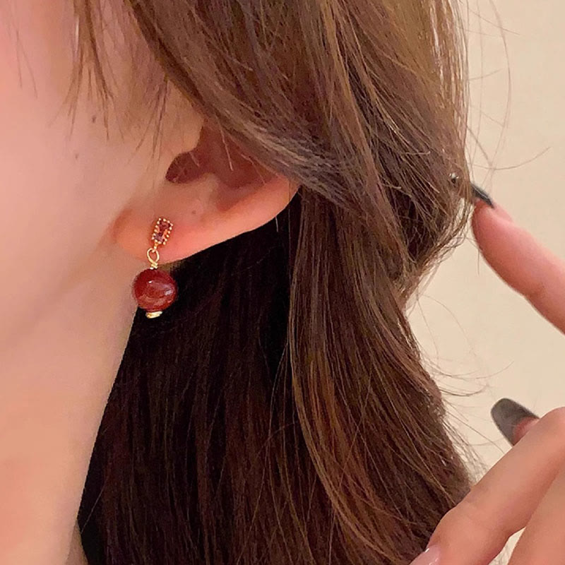 Zinnober Ohrringe Silber Zirkonia getragen Boho Schmuck spirituell Ohrhänger