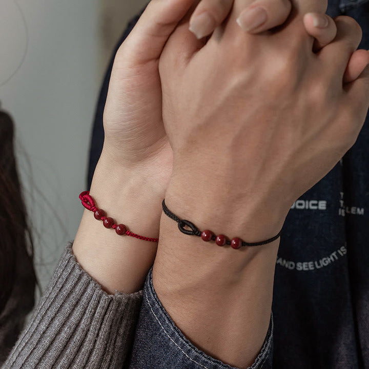 Armband Zinnober Segen Ruhe Paar Handgelenk roter Faden Perlen