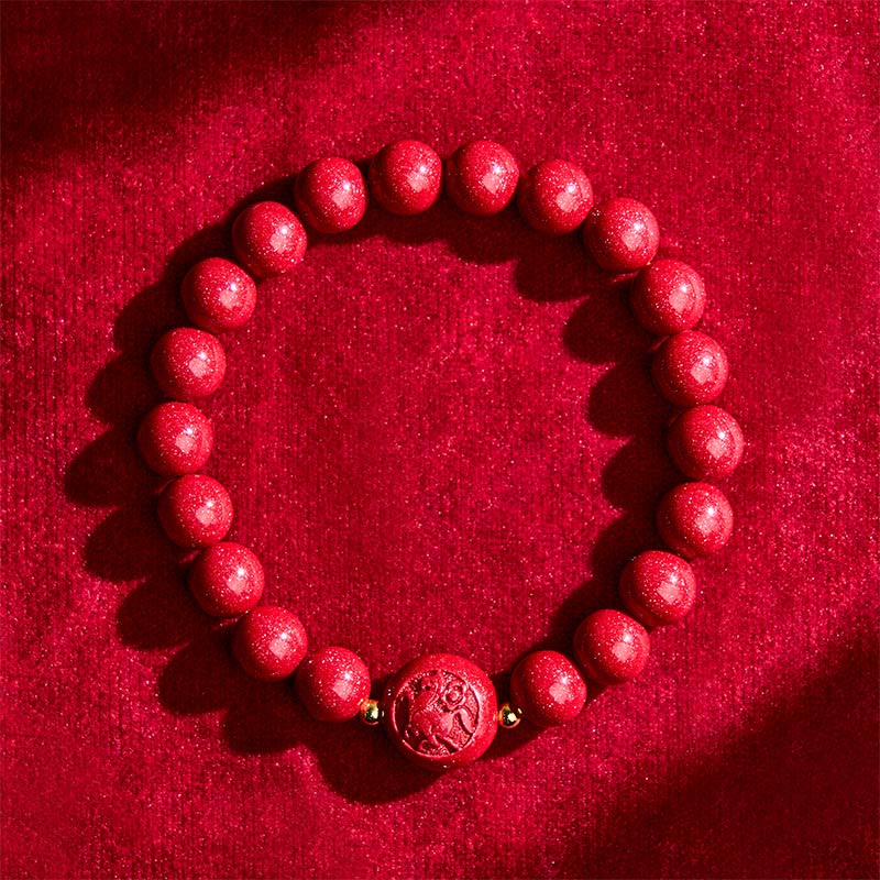 Armband Zinnober Chinesisches Tierkreis Frieden Segen rote Perlen Handgelenk