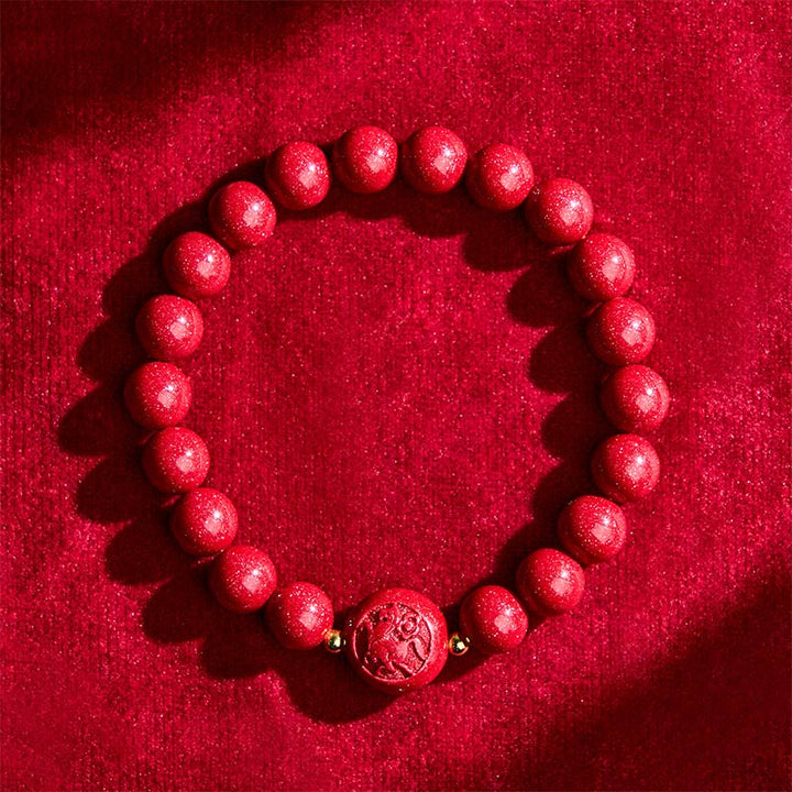 Armband Zinnober Chinesisches Tierkreis Frieden Segen rote Perlen Handgelenk