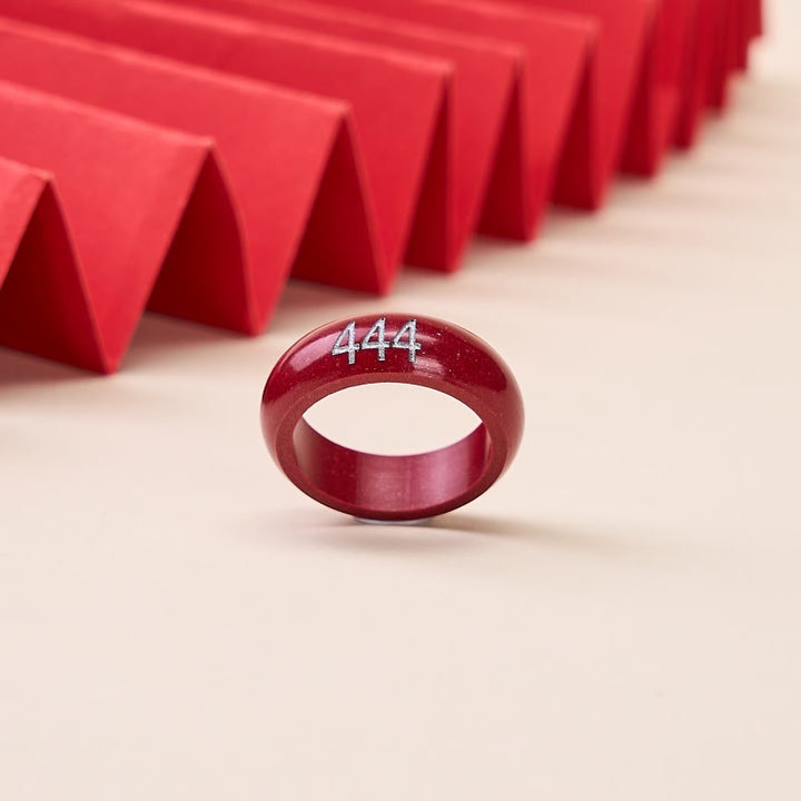 Ring Zinnober Engelszahlen 444 Segen Schutz Glück Fingerring