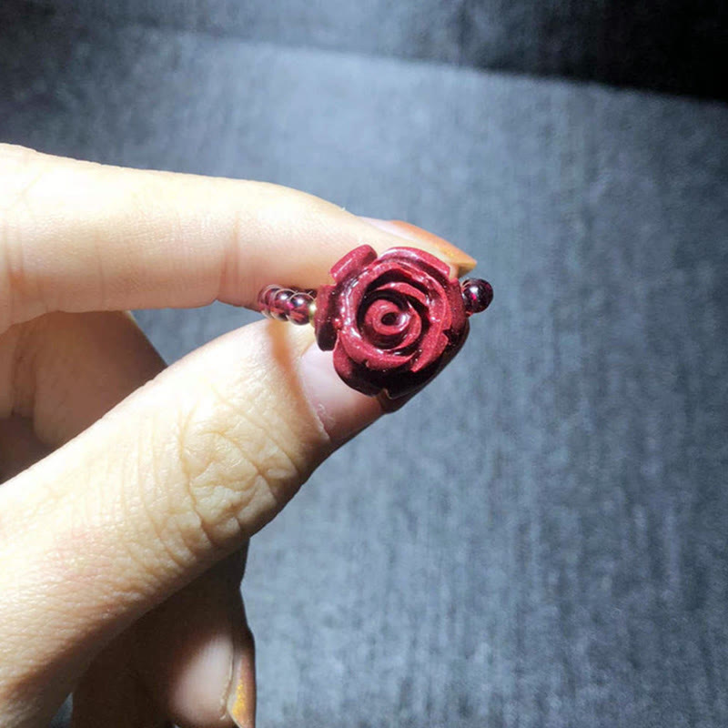 Rote Pixiu Ring Granat Zinnober Glück Schutz Fengshui Schmuck